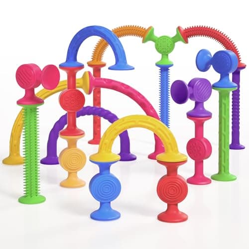 Bath Toys Suction Sensory Toys: 20 Pcs Silicone Suction Cup Toys - Bath Toys No Hole - Sensory Toys for Baby Toddlers - Image 1