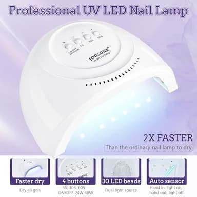 JODSONE 20 Colors Gel Nail Polish Kit with U V Light Base Top Matte Coat High Shine Vibrant Nail Gel Equipped with Manicure Tools - Image 2