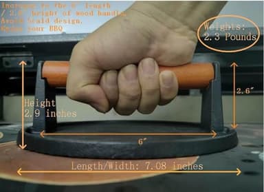 Firsgrill Burger Press 7.08" Round & 8.3”X4.3”Rectangle Heavy-Duty Cast Iron Smash Meat Steak With Wood Handle for Blackstone Camp chef Pitboss Weber Treager Griddle Grills (Round & Rectangle) - Image 3