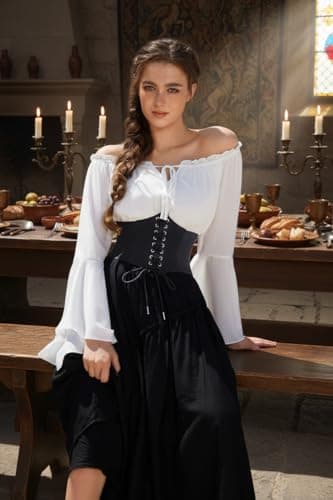 GRACE KARIN Ladies Medieval Stretchy Cinch Belt Vintage Waistband(L,Black) - Image 6