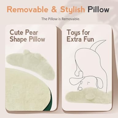 Large Dog Bed Orthopedic Dog Beds for Extra Large Dogs with Washable Removable Cover Waterproof Pet Beds with Pillow-Beige and Dark Green - Image 5