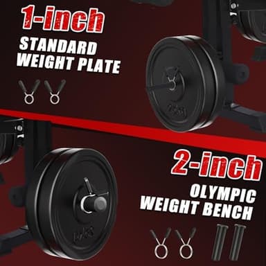 MAIDOMA 1500LBS 8 in 1 Olympic Weight Bench Set with Leg Extension/Curl and Preacher Curl, Bench Press Set and barbell Rack with Safety Bar Catches, Foldable Workout Benches for Home(US Stock - Image 6