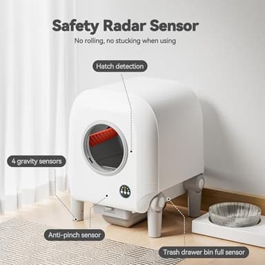 Self Cleaning Litter Box, Automatic Cat Litter Box Self Cleaning for Multiple Cats, with Safety Protection, App Control, 5 Rolls of Garbage Bags - Image 4