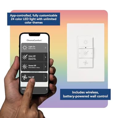 Broan-NuTone ChromaComfort Bathroom Exhaust Fan with Bluetooth Speaker, Powerful 110CFM/1.5 Sones, 24-color LED Light, SPK110RGBL, Wall Switch - Image 5
