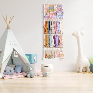 VISATOR Headband Holder Bows Organizer - Baby Girls Hair Accessories Holder - Toddler Girls Room Wall Decor - Image 8