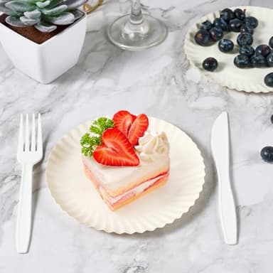 FOCUSLINE 6 Inch Paper Plates 1000 Count, White Paper Plates Uncoated, Everyday Disposable Dessert Plate 6" Small Plate Bulk 1000 Count - Image 2