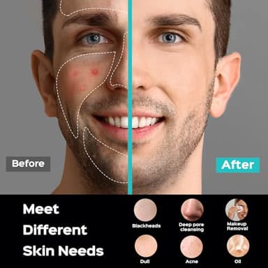 COSLUS Facial Cleansing Brush Face Scrubber : Portable Silicone Waterproof Rechargeable Face Wash Brush, 5 Cleansing Modes, Electric Deep Cleaning for Men & Women, Removing Blackhead, Exfoliating - Image 7