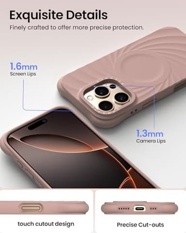 ORNARTO Vortuxe for iPhone 16 Pro Case 6.3" | 2X MIL-STD Drop Protection | Compatible with MagSafe | Sleek Aesthetic Liquid Silicone Phone Cover - Latte - Image 4