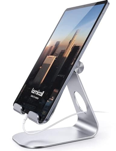 Lamicall Tablet Stand, Adjustable Tablet Holder - Desktop Stand Dock Holder Compatible with 4-13" Tablets Such as iPad Pro 11, 9.7, 10.5, 12.9 Air Mini, Kindle, Tab, iPhone Air 17 Pro Max, Silver - Image 8