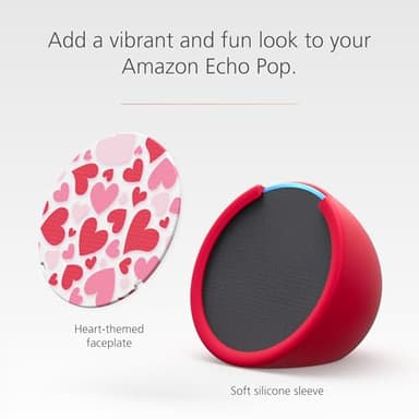 Made for Amazon Sleeve & Faceplate | Hearts, for Echo Pop - Image 5