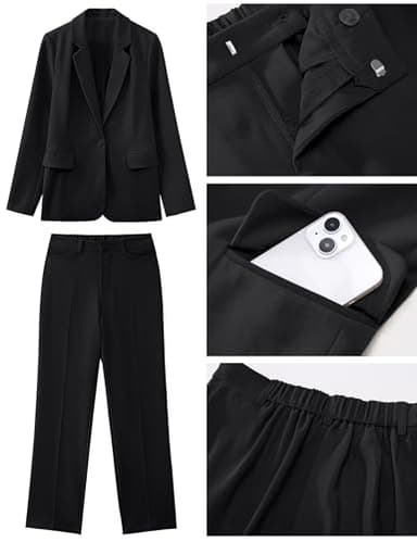 Luvamia Dressy Black Pant Suit - Women's 2 Piece Business Casual Outfit, Size 12-14 - Image 5