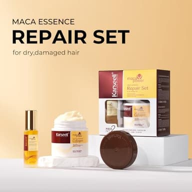 Karseell Collagen Hair Treatment Deep Repair Conditioning, Hair Mask Argan Oil Set for Dry Damaged Hair All Hair Types 16.9floz + 1.69floz - Image 2