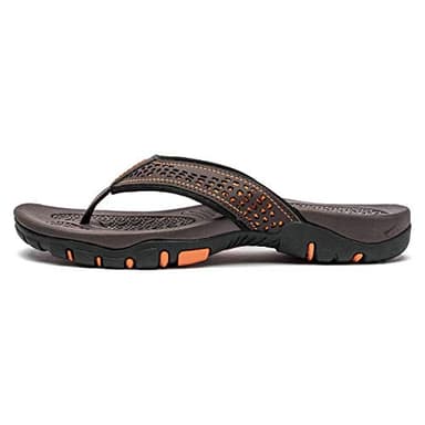 GUBARUN Mens Sport Flip Flops Comfort Casual Thong Sandals Outdoor(Brown 1, 11) - Image 6