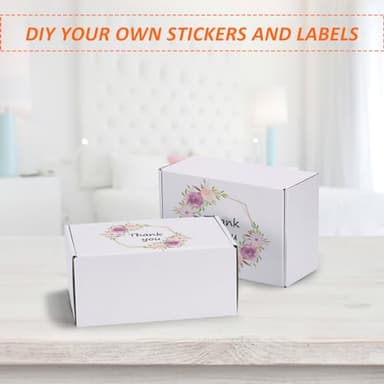 HORLIMER 9x6x4 Shipping Boxes Set of 30, White Corrugated Cardboard Mailer Box for Packing Small Business - Image 4