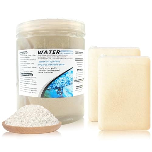 WDEFUN Aquarium Filter Media, 300 ml 2 Packs with Free Mesh Bag Organic Filtration Resin, Remove Driftwood Tannins Suitable for Freshwater and Saltwater Fish Tank - Image 1