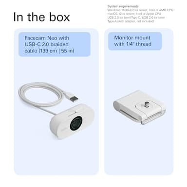 Elgato Facecam Neo – Full HD Webcam with Easy-Slide Privacy Shutter, Light Correction, For Video Calls, Streaming, Teams/Zoom/Slack/OBS/Twitch/Youtube, and more – USB-C/Plug & Play on PC/Laptop/Mac - Image 10