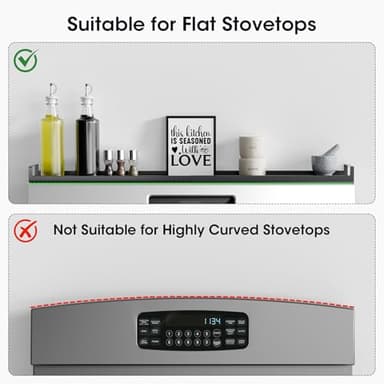 Bumusty 4X Strong Magnetic Shelf for Stove Top, 30" Adjustable Oven Shelf Spice Rack Over the Stove, Seasoning Organizer Kitchen Shelves, Matte Black - Image 3