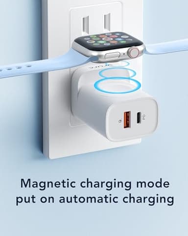 VRURC Charger for Apple Watch, USB C Wall Charging Block for iPhone, 20W Fast Charging,Foldable Plug Travel Charger Stand for iWatch Ultra/SE/10/9/8/7/6/5/4/3/,iPhone 16 15 14 13,Android-White - Image 8
