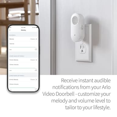 Arlo Video Doorbell 2K 2nd Generation & Chime 2 Bundle, 2K Doorbell Camera, 2-Way Audio, Package Detection, Motion Detection and Alerts, Built-in Siren, Night Vision, AVDK4001-100CNS, White - Image 6