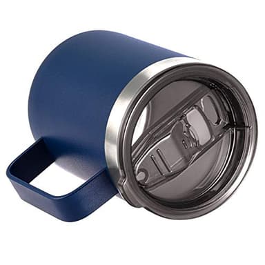 ALOUFEA 12oz Stainless Steel Insulated Coffee Mug with Handle, Double Wall Vacuum Travel Mug, Tumbler Cup with Sliding Lid, Navy - Image 3