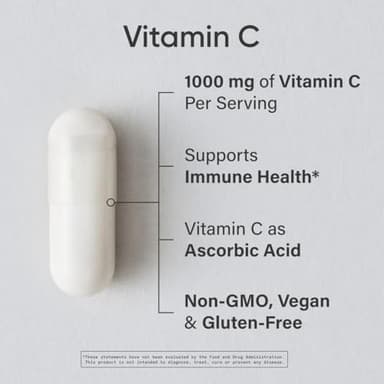 Sports Research High Potency Vitamin C Supplement - Vegan Veggie Capsules for Antioxidant Activity & Immune Support - Non-GMO Verified & Gluten Free - Ascorbic Acid Vitamin C 1000mg, 240 Count - Image 2