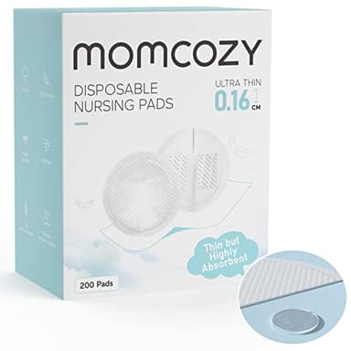Momcozy Ultra-Thin Disposable Nursing Pads, Ultra-Absorbent and Breathable Portable Breast Pads, Make The Breasts Light and Unburdened, with Reinforced Adhesive, Individually Packaged (200 Count) - Image 1