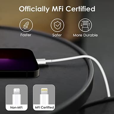 Phone 14 13 12 Fast Charger [MFi Certified] 10FT Type C Charger 2 Pack 20W USB C Charging Block with Fast Charging Cable for Phone 14/14 Pro/13/13Pro Max/12/12 Pro Max/11/XS/XR/X/8Plus - Image 3
