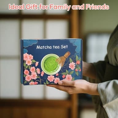 TUFGAM Matcha Whisk Set, Birthday Gifts for Women Mom Her, 8PCs Ceremony Matcha Tea Kit, 18OZ Matcha Bowl with Spout, Whisk, Bamboo Scoop, Sifter, Tea Towel, Ideal Gift for Christmas, Wedding - Image 7