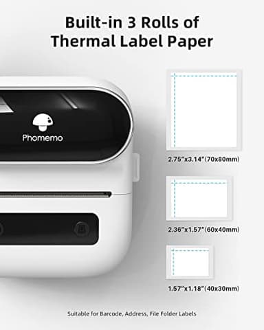 Phomemo M220 Label Maker, New Flagship 3.14 Inch Bluetooth Portable Thermal Label Printer for Barcode, Address, Labeling, Mailing, File Folder, Easy to Use, Support Phone&PC - Image 7