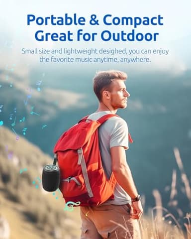 Bluetooth Speaker, Portable Wireless, Powerful Stereo Sound, IPX5 Waterproof, 15H Playtime, BT5.3, TWS Surround Pairing, Electronics Gadgets for Outdoor/Home/Party/Travel/Beach/Shower, Birthday Gifts - Image 3
