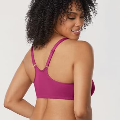 DELIMIRA Women's Front Closure Racerback Bras Plus Size Full Coverage Supportive Underwire Plunge Unlined Bra Magenta Purple 36DD - Image 2