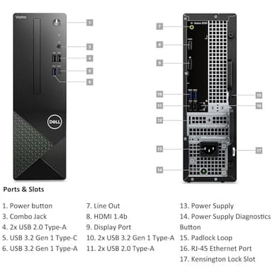 Dell Vostro 3030s Small Desktop SFF Business Computer, 14th Gen Intel 10-Core i5-14400 (Beat i7-13620H), 16GB DDR5 RAM, 512GB PCIe SSD, WiFi 6, Bluetooth, Type-C, DisplayPort, HDMI, Windows 11 Pro - Image 5