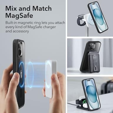 ESR for iPhone 15 Case, Compatible with MagSafe, Military-Grade Protection, Yellowing Resistant, Scratch-Resistant Back, Magnetic Phone Case for iPhone 15, Classic Series, Clear Black - Image 4