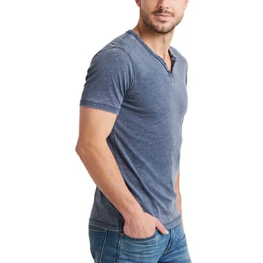 Lucky Brand mens Venice Burnout Notch Neck Tee T Shirt, American Navy, X-Large US - Image 4