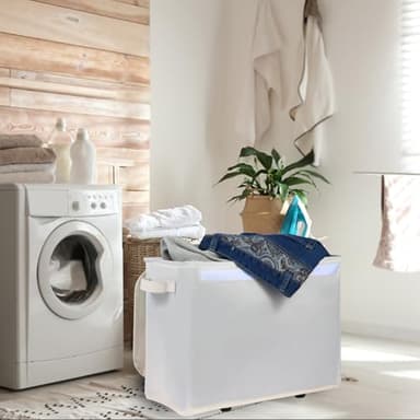 Rlosjin Large Shelf Storage Baskets | Fabric Closet Organizers and Storage Bins with Handles for Home Organization | Decorative Foldable Baskets for Organizing Clothes, Toys, Nursery - Image 7