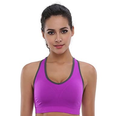 BAOMOSI Women's Seamless Racerback Sports Bra High Impact Support Yoga Gym Workout Fitness Black Blue Grey Purple Rose Red XL - Image 7