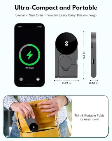 Foldable 3 in 1 Charging Station for Apple Devices with USB C Charger,Wireless Charger for Travel and Office & Home - Image 3