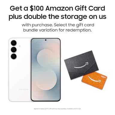 SAMSUNG Galaxy S25 FE Cell Phone + Gift Card & Storage Upgrade, 256GB Unlocked Android AI Smartphone, Large Display, 4900mAh Battery, High Res-Camera, AI Photo Edits, Durable, US 1 Yr Warranty, White - Image 1