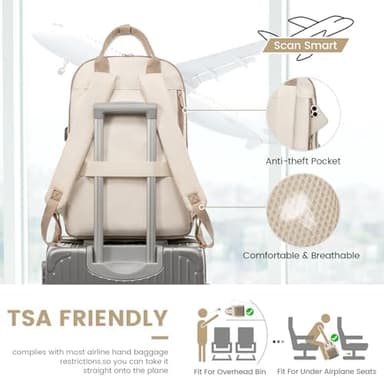 LOVEVOOK Laptop Backpack for Women 15.6 Inch,Cute Backpack Laptop Bag with USB Port,Waterproof Travel Backpack Purse Teacher Nurse Bag Fashion Computer Bag for Work - Image 5