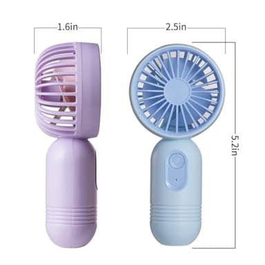 VanSmaGo Portable Handheld Mini Fan, USB Rechargeable Personal Fan, Battery Operated Mini Neck Fan, 5 Speeds, Perfect for Travel/Camping/Outdoor/Home/Office - Image 4