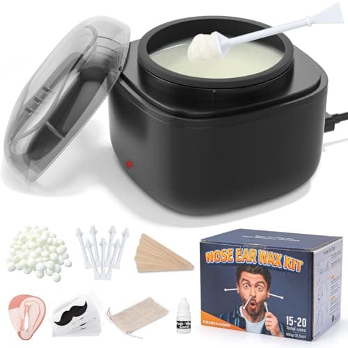 AUZEAL Nose Wax Kit Men, Nose Ear Hair Waxing Kit with 100g Wax, 40 Sticks, Nose Ear Hair Removal Kit, USB Fast Heat, Smart Constant Temp, Upgraded Size, Multi-Accessories, Black - Image 1