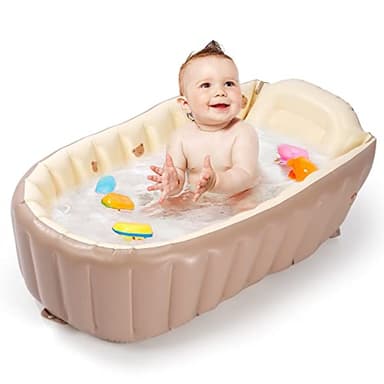 MINK Inflatable Bathtub for Toddlers - Portable Baby Tub with Built-in Air Pump - Collapsible Design for Easy Storage - Perfect for Newborns to Infants - Image 1