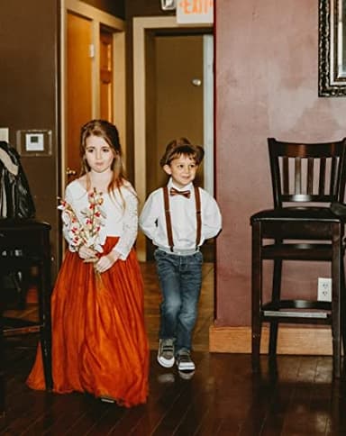 Alizeal 1 inch Suspender and Bow Tie Set with Fedora Hat for Kids(Gray) - Image 6