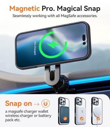 CANSHN Clear Magnetic Compatible with iPhone 16 Pro Max Case [Compatible with Magsafe] [Not Yellowing] Slim Thin Shockproof Protective Bumper Phone Case Cover 6.9 Inch - Black - Image 3