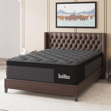 Duchessz Queen Mattress, 12 Inch Hybrid Mattresses Black with Gel Memory Foam and Individually Pocket Innerspring Euro Top Medium Firm for Motion Isolation, Edge Support - Image 1