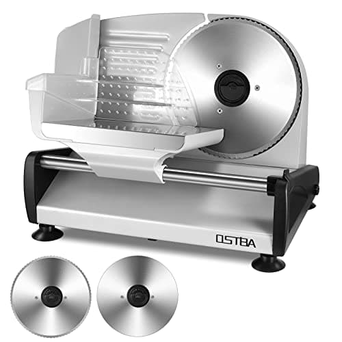 Meat Slicer 200W Electric Deli Food Slicer with 2 Removable 7.5" Stainless Steel Blade, Adjustable Thickness for Home Use, Child Lock Protection, Easy to Clean, Cuts Meat, Bread and Cheese - Image 1