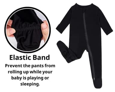 GUISBY Rayon Made From bamboo Baby Pajamas, Newborn Double Zipper Sleepers, Long Sleeve with Mitten Cuffs Pack of 3 - Image 3