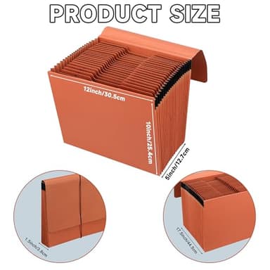 Heavy Duty Expanding File Folder Organizer,21 Pockets Accordion File Organizer,A-Z,1/3 Cut Tabs,Letter Size,17.5Inch Expansion - Image 2