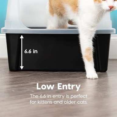 IRIS USA XX-Large Cat Litter Box, Open Top Extra Large Litter Box for Big Cats and Multi-Cat Households, High Sided Scatter Shield, Easy to Clean, 30"L x 20"W x 14"H, Black - Image 4