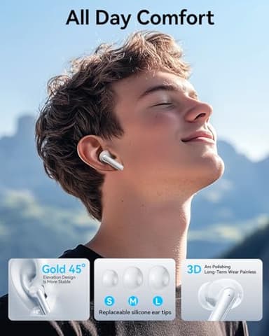 JGUG Wireless Earbuds, Bluetooth Ear Buds Headphones with LED Charging Case, Deep Bass Stereo Sound, 40 Hours Playtime, IP7, Lightweight in-Ear Earphones for iPhone Android Sports Workout - Image 6